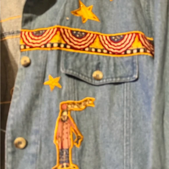 Quacker Factory Angel Patriotic Jean jacket - Picture 4 of 5